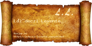 Lédeczi Levente névjegykártya